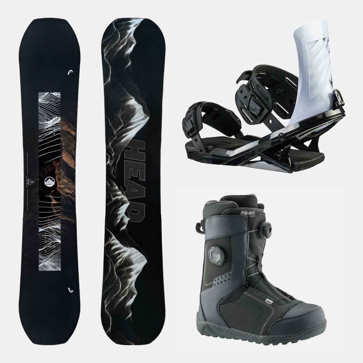 HEAD MIGHTY DCT & FX ONE black/white & TRIGGER charcoal 3-piece set 25-26