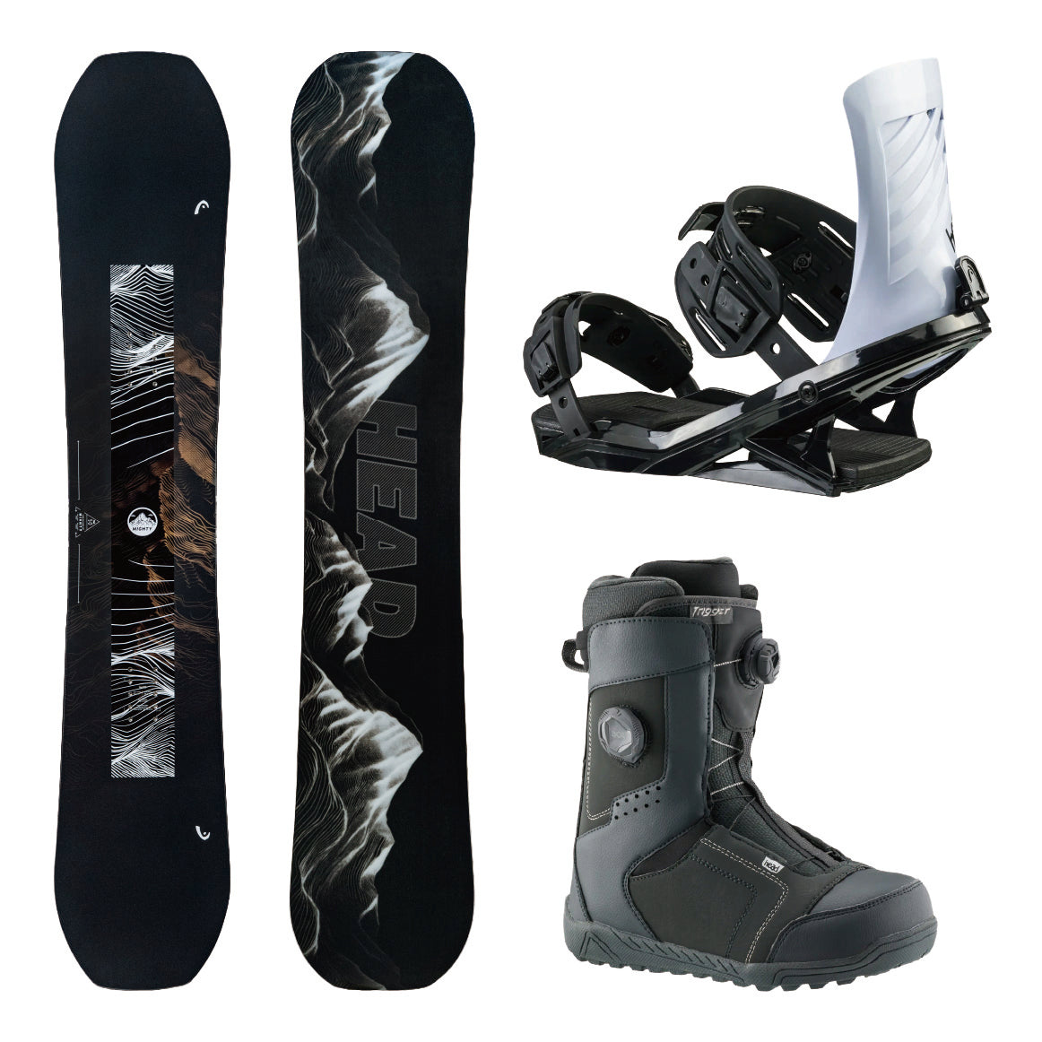 HEAD MIGHTY DCT & FX ONE black/white & TRIGGER charcoal 3-piece set 25-26