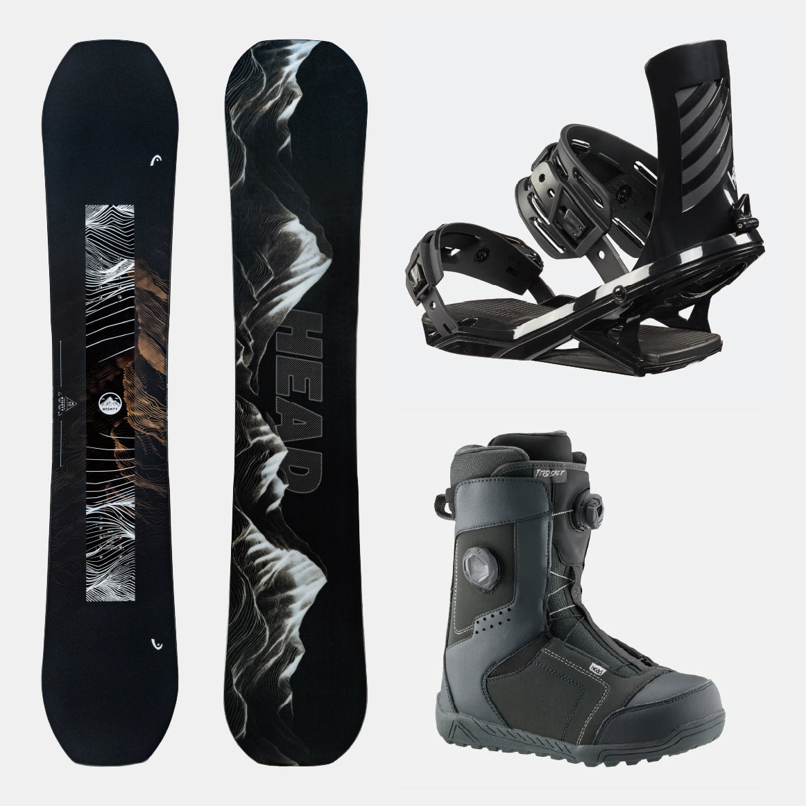 HEAD MIGHTY DCT & FX ONE black & TRIGGER charcoal 3-piece set 25-26