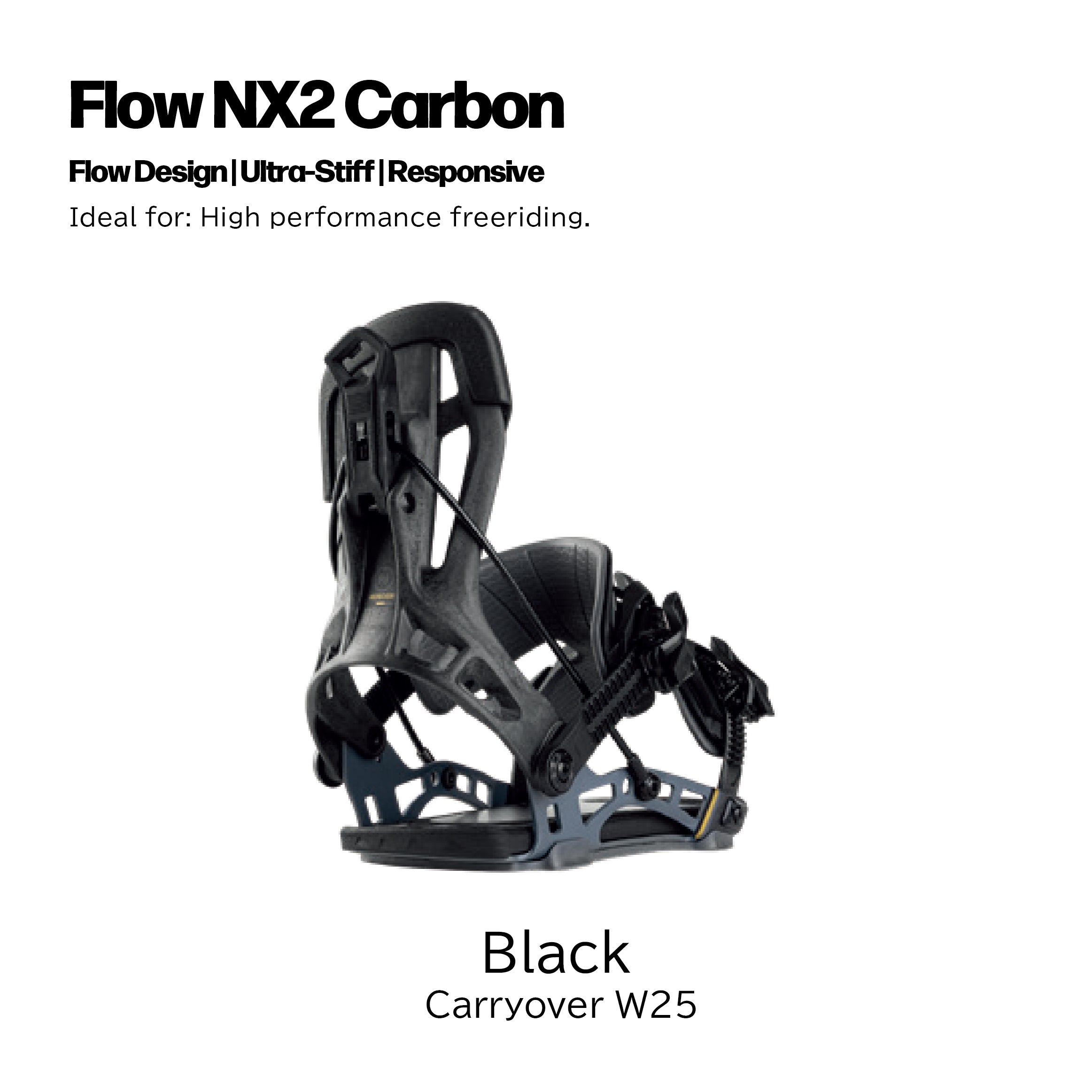 スノーボード ビンディング FLOW NX2 CARBON Fusion BLACK 25-26 送料無料 日本正規品 予約商品 店頭受け取り可能