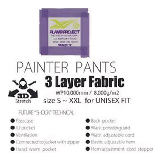 PLAN B ウェア プラン ビー PAINTER PANTS ( 3layer fabric ) 26-27 スノーボードウェア 日本正規品