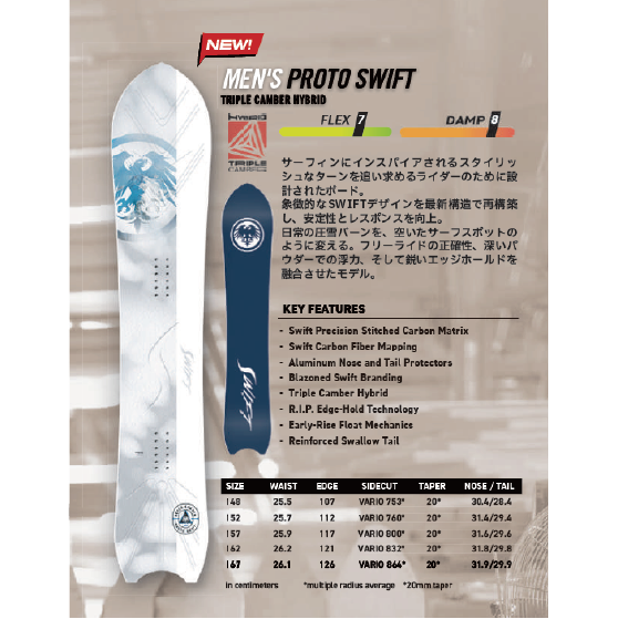 NEVERSUMMER スノーボード ネバーサマー Proto Swift 26-27 板 日本正規品