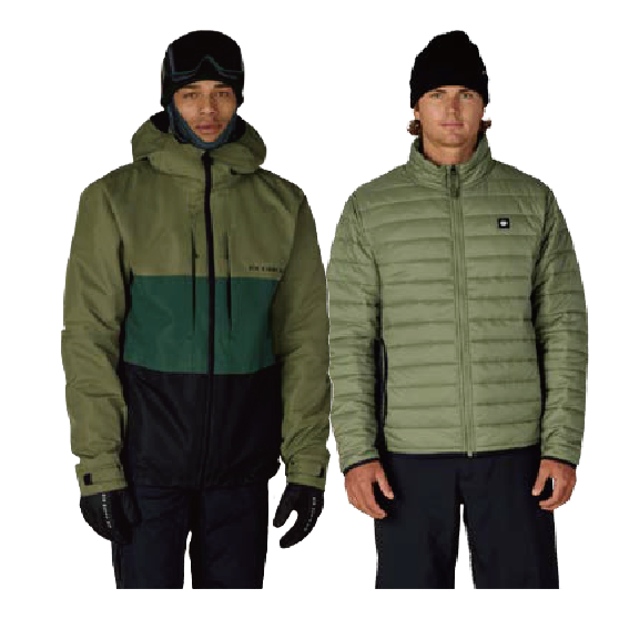 686 ウェア ロクハチロク MENS SMARTY® 3-IN-1 FORM™ JACKET FATIGUE GREEN COLORBLOCK M5WN161 26-27 スノーボードウェア 日本正規品