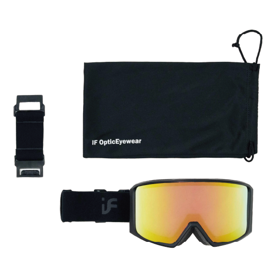 IF アイエフ T5 (1GRAY with ghcier blue REVO) & スペアレンズ 25-26 スノーボード ゴーグル Matte Black