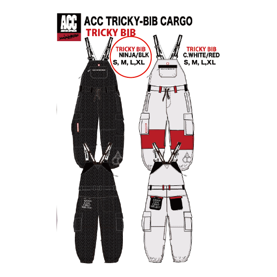 ACC ウェア エーシーシー TRICEY-BIB CARGO PNT TRICKEY -BIB CARGO NINJA/BLK 26-27 スノーボードウェア 日本正規品