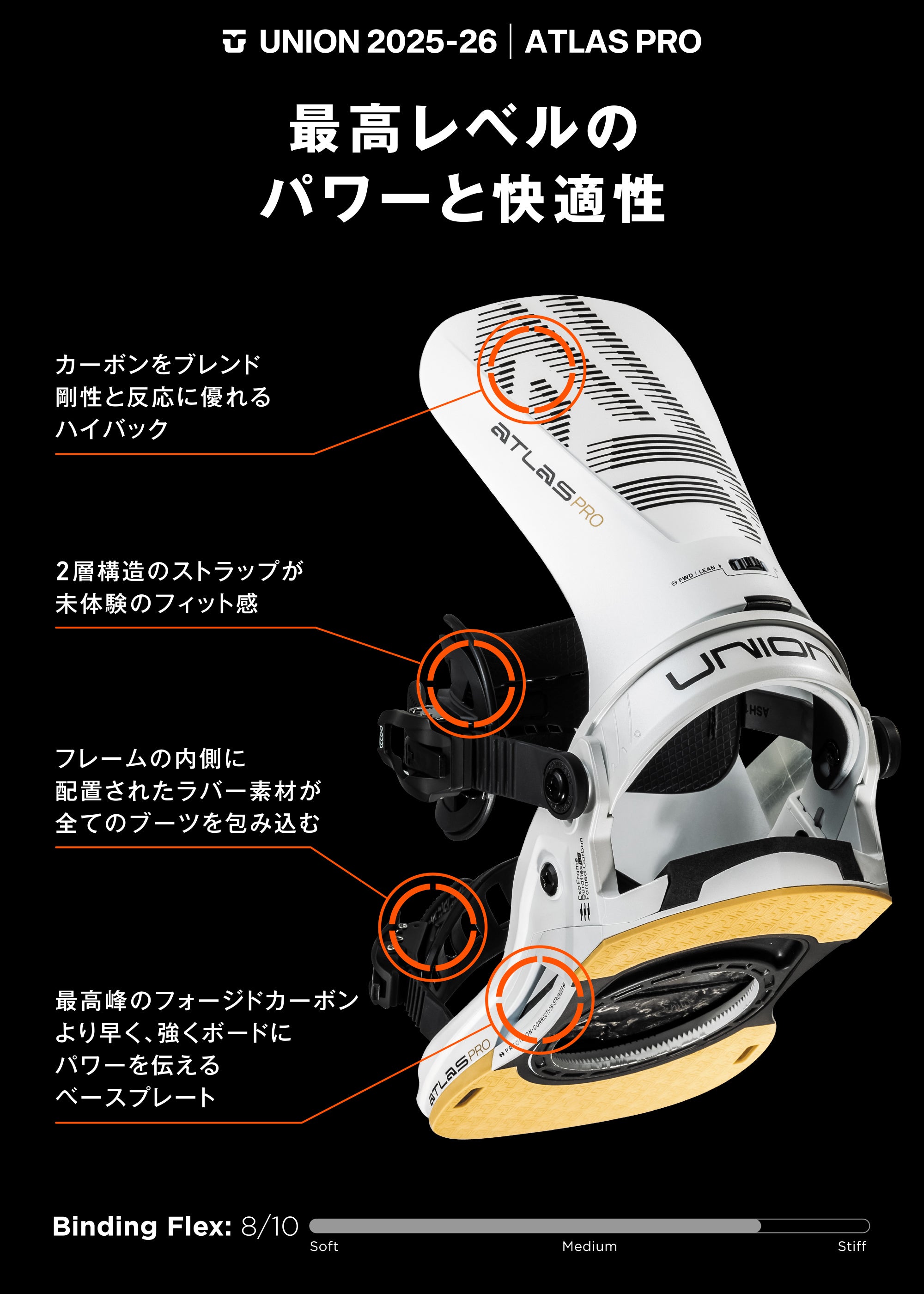 25-26 UNION ATLAS PRO METALLIC WHITE 日本正規品 早期予約