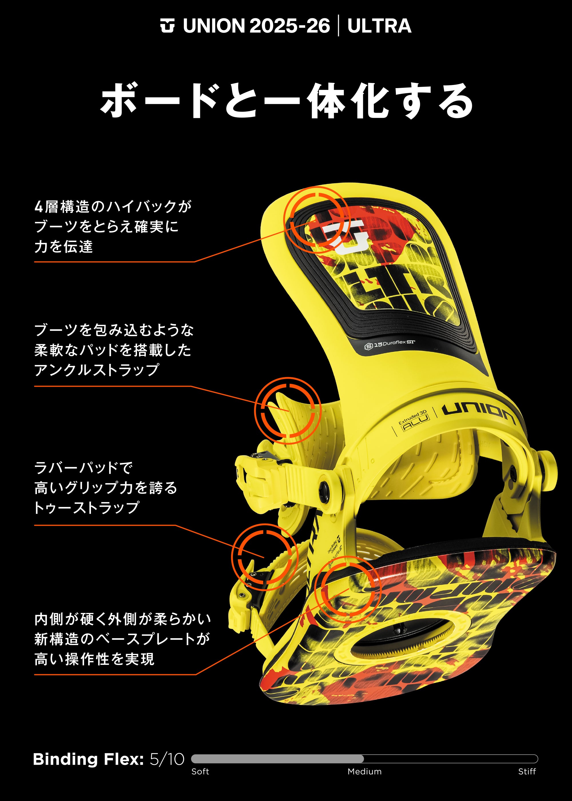 スノーボード ビンディング UNION ULTRA MEN ICE GREY 25-26 送料無料 日本正規品