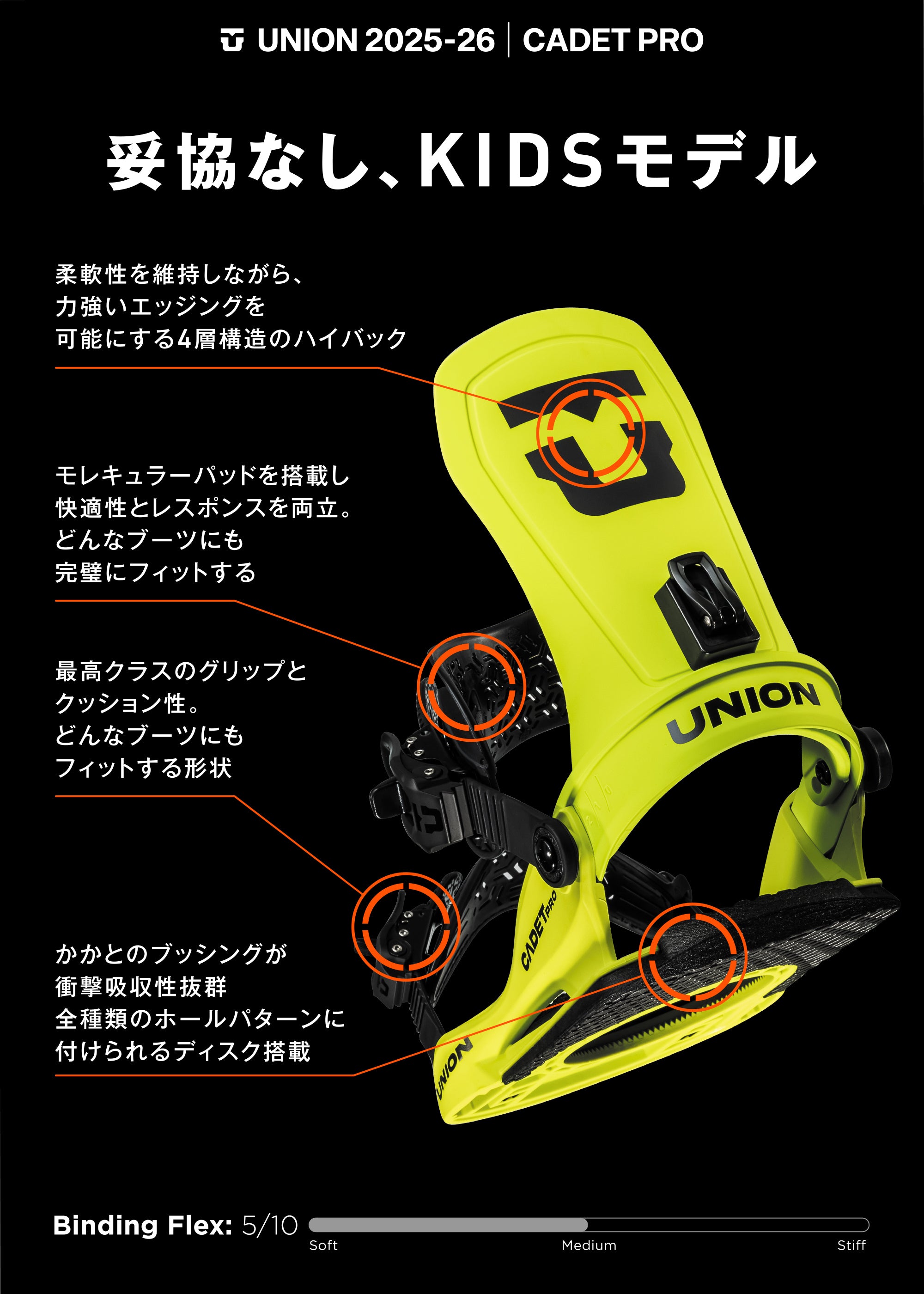 スノーボード ビンディング UNION CADET PRO CYBER LIME 25-26 送料無料 日本正規品