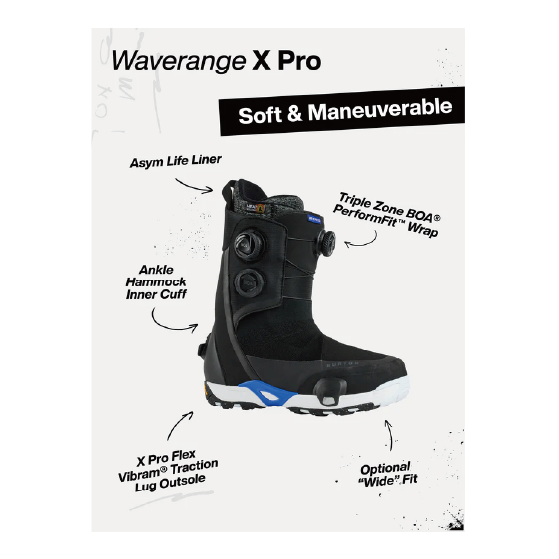 BURTON STEP ON ブーツ バートン ステップオン Men's Waverange X Pro Step On Black 3047911A02 26-27 スノーボードブーツ 日本正規品