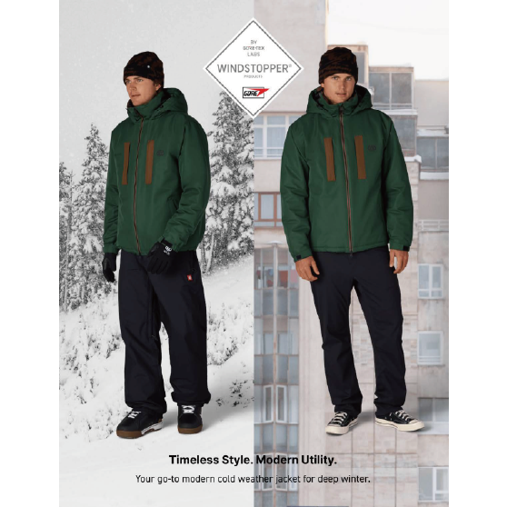 686 ウェア ロクハチロク MENS WINDSTOPPER® GUIDELINE INSULATED JACKET MOSS GREEN M6WNCS131 26-27 スノーボードウェア 日本正規品