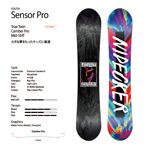 NIDECKER スノーボード ナイデッカー SENSOR PRO YOUTH 26-27 板 日本正規品