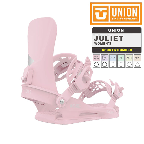 UNION ユニオン ビンディング 23-24 JULIET B4Bc Pink WOMEN'S ジュリエット スノーボード ウィメンズ 女性  バインディング 金具 SNOWBOARD 日本正規品