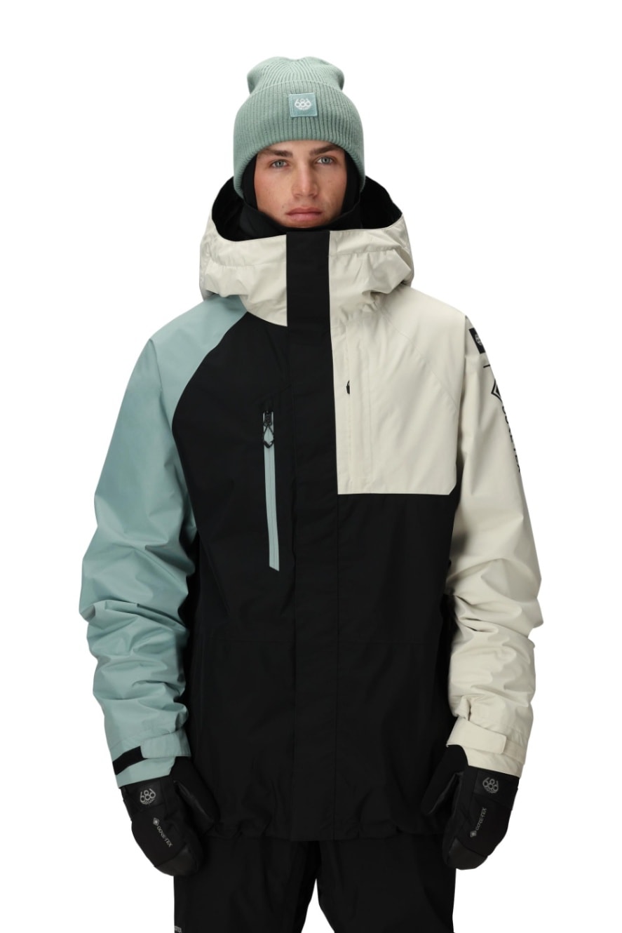 スノーボード ウェア シックスエイトシックス 686 MENS GORE-TEX CORE SHELL JACKET LIMESTONE COLORBLOCK  送料無料 日本正規品 予約商品 店頭受け取り可能