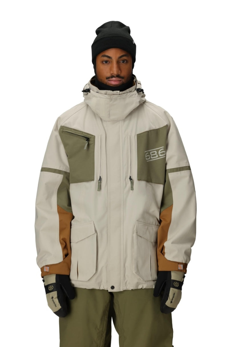 686 ロクハチロク MENS 2001 TRANSFER 2001 JACKET LIMESTONE COLORBLOCK 25-26 スノーボード ウェア