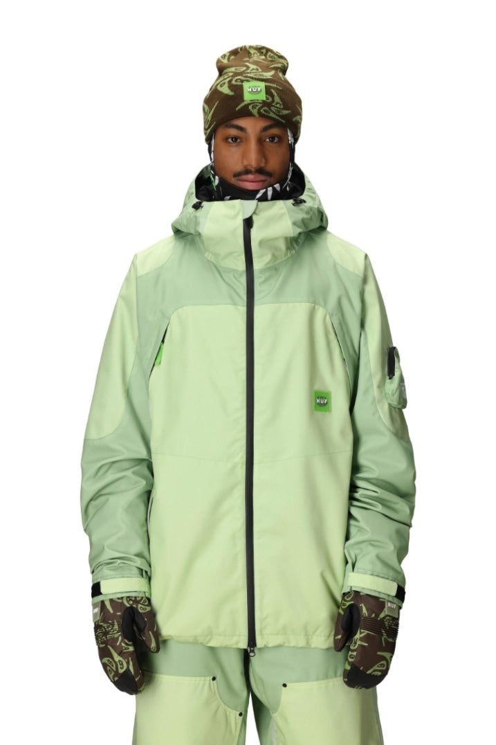 686 ロクハチロク MENS 686 HUF DOUBLE H SHELL JACKET HUF GREEN COLORBLOCK 25-26 スノーボード ウェア