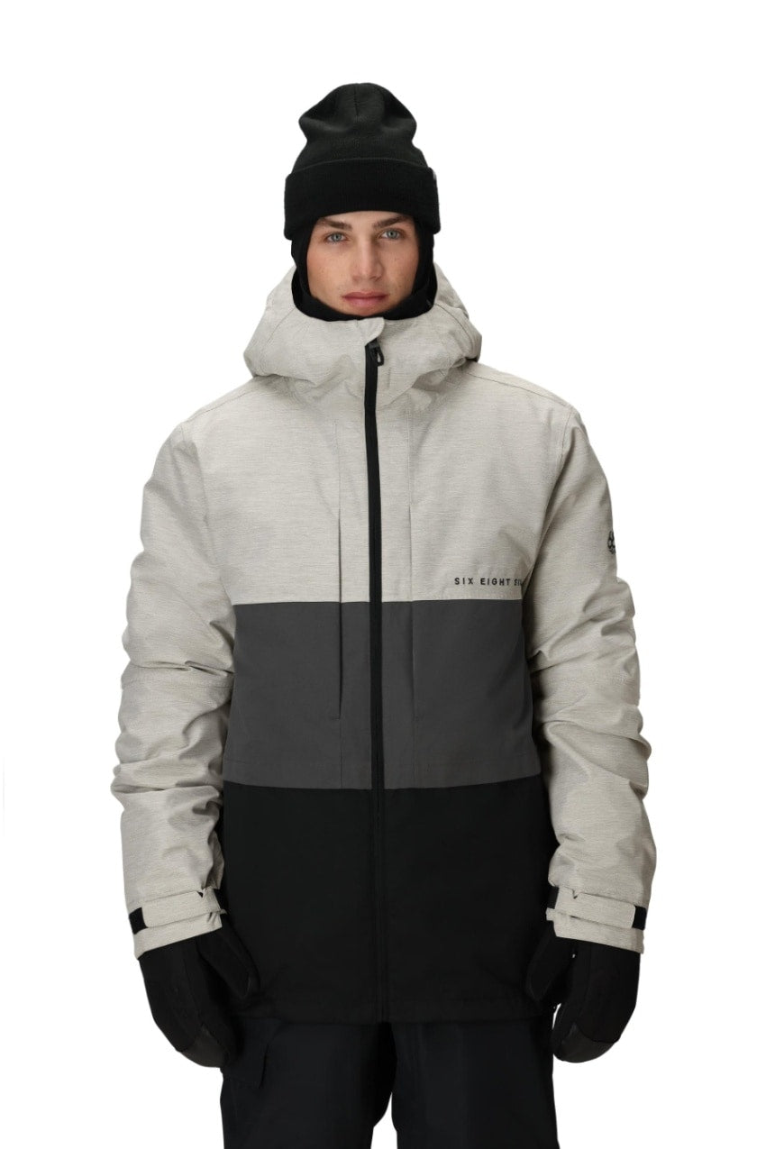 686 ロクハチロク MENS SMARTY 3-IN-1 FORM JACKET WHITE HEATHER COLORBLOCK 25-26 スノーボード ウェア