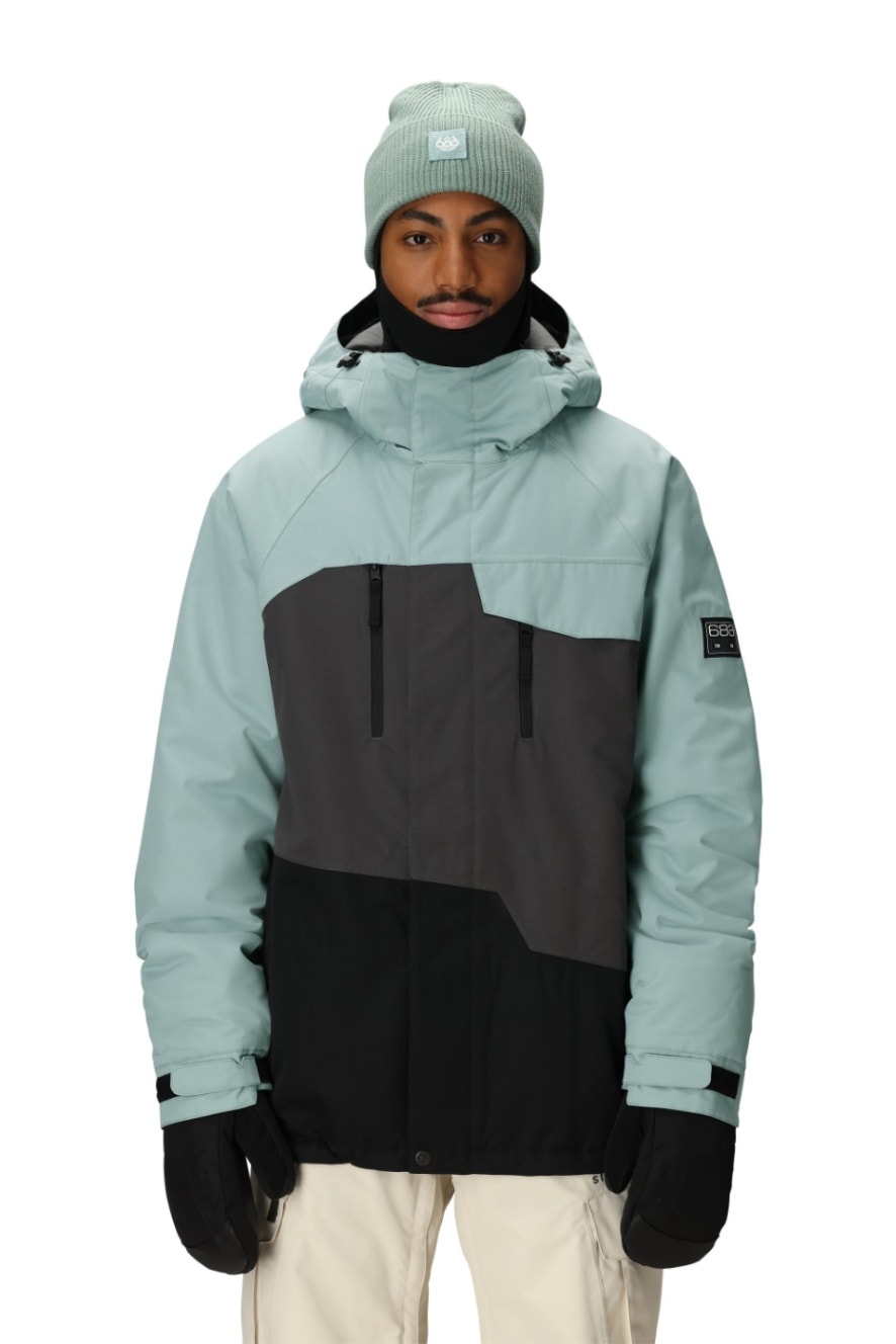 686 ロクハチロク MENS GEO INSULATED JACKET DUSTY MARINE COLORBLOCK 25-26 スノーボード ウェア