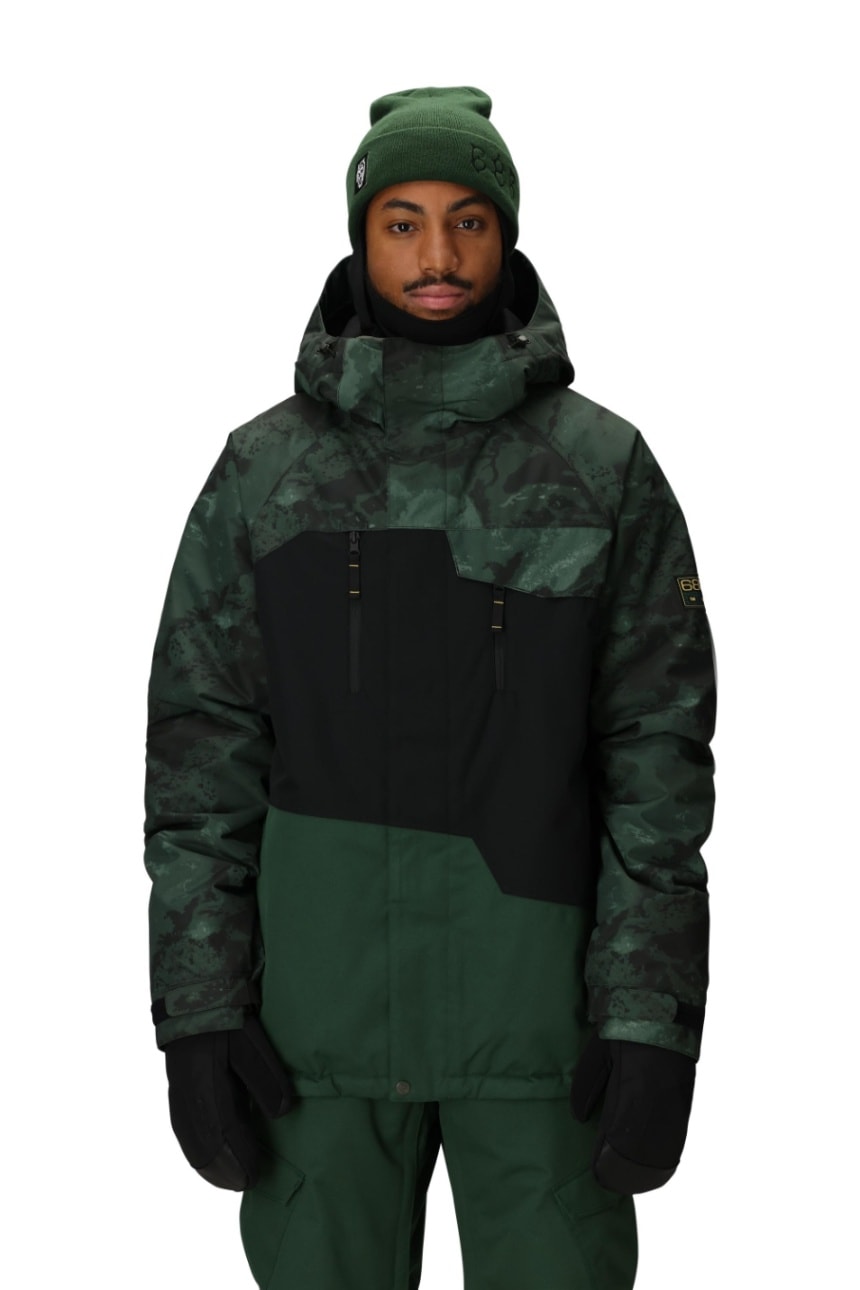 686 ロクハチロク MENS GEO INSULATED JACKET MOSS GREEN COLORBLOCK 25-26 スノーボード ウェア
