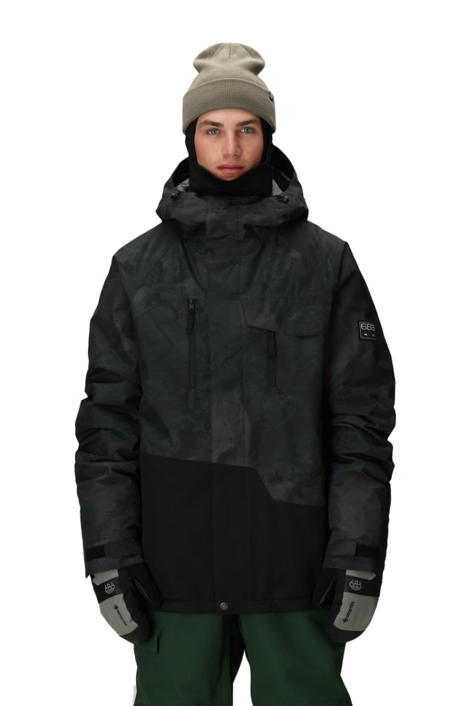686 ロクハチロク MENS GEO INSULATED JACKET BLACK HEMISPHERE 25-26 スノーボード ウェア