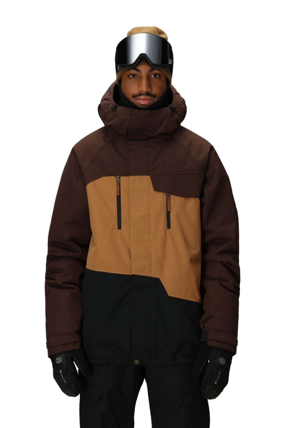 686 ロクハチロク MENS GEO INSULATED JACKET COFFEE COLORBLOCK 25-26 スノーボード ウェア