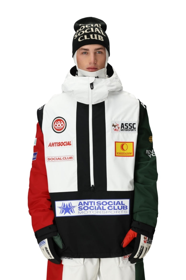 686 ロクハチロク MENS 686 ASSC F1 SHELL ANORAK ASSC WHITE COLORBLOCK 25-26 スノーボード ウェア