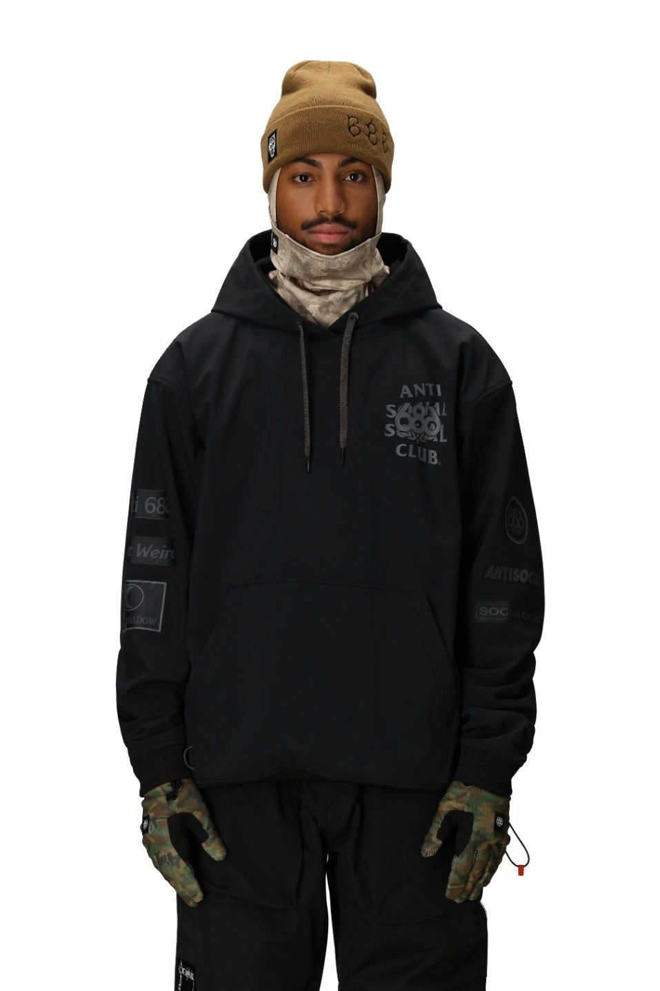 686 ロクハチロク MENS WATERPROOF ASSC F1 HOODY ASSC BLACK 25-26 スノーボード ウェア