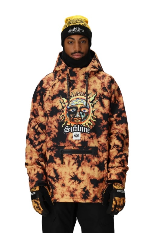 686 ロクハチロク Men's Waterproof Hoody SUBLIME ORANGE TIE DYE 25-26 スノーボード ウェア
