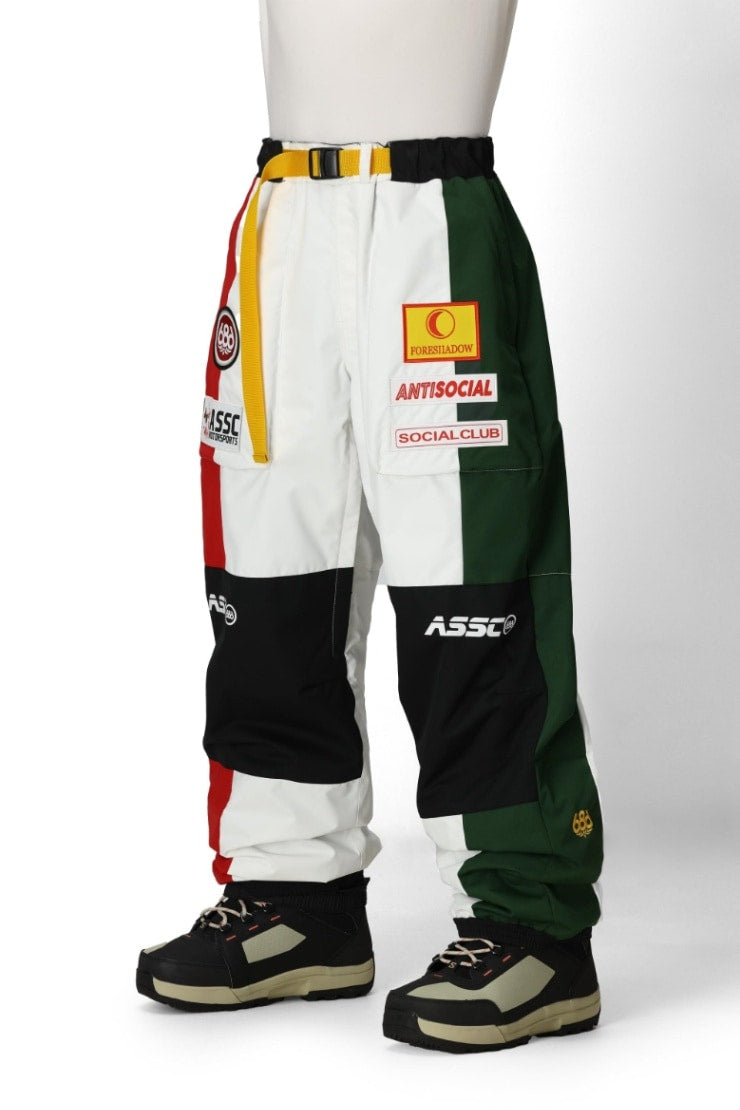 686 ロクハチロク MENS 686 ASSC F1 SHELL PANT ASSC WHITE COLORBLOCK 25-26 スノーボード ウェア
