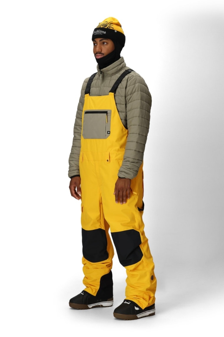 686 ロクハチロク MENS 20K HOT LAP SHELL BIB YELLOW GOLD COLORBLOCK 25-26 スノーボード ウェア