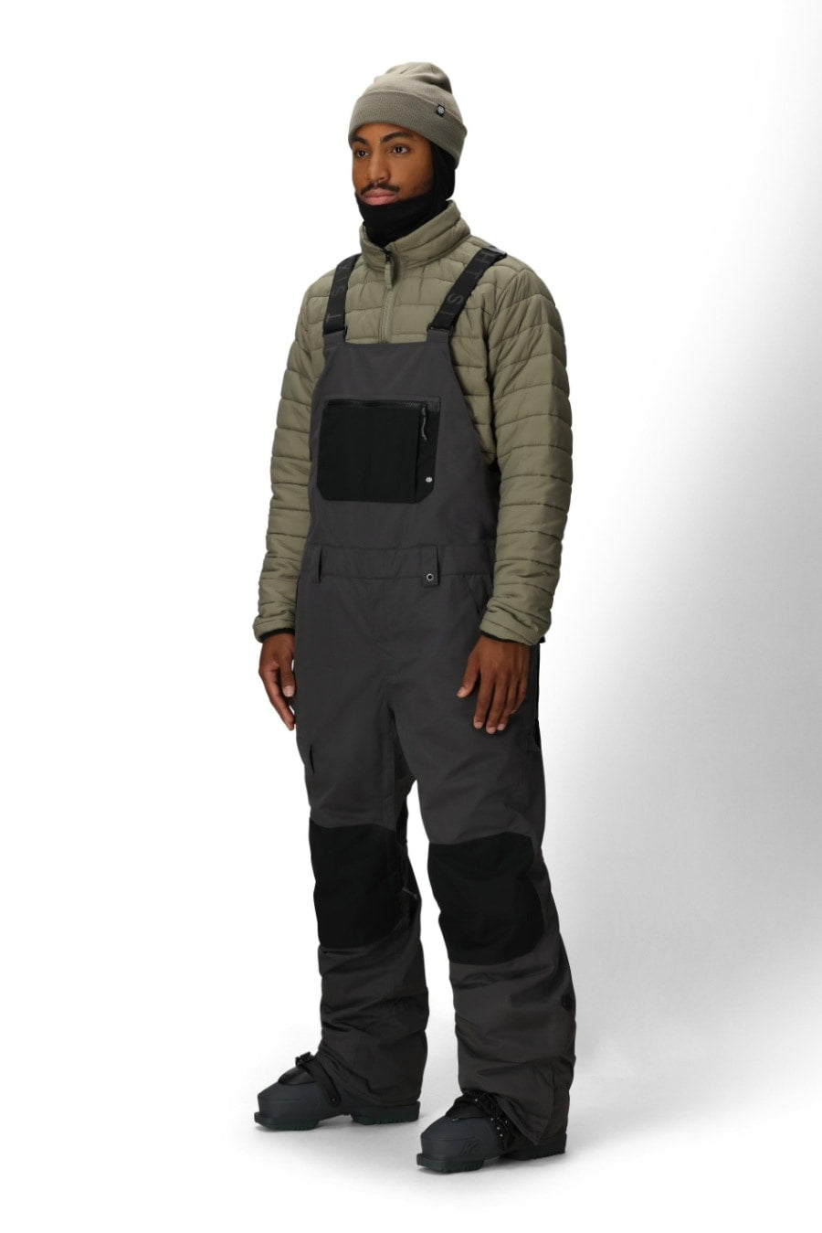 686 ロクハチロク MENS HOT LAP INSULATED BIB CHARCOAL COLORBLOCK 25-26 スノーボード ウェア