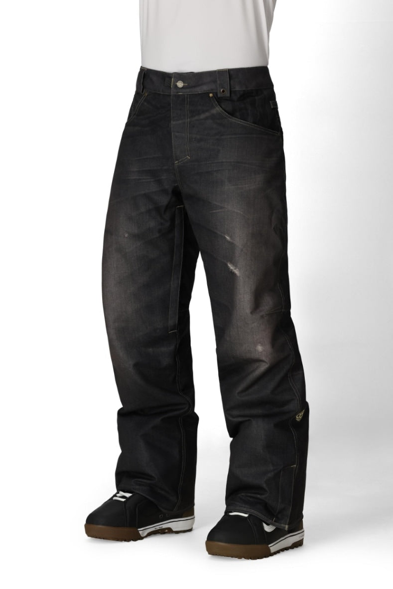 686 ロクハチロク MEN'S DECONSTRUCTED DENIM INSULATED PANT BLACK DENIM 25-26 スノーボード ウェア