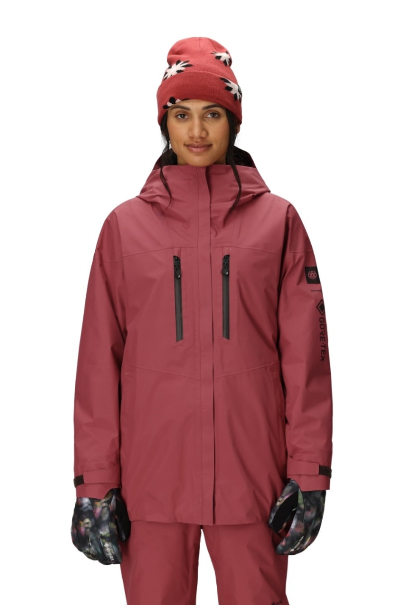 スノーボード ウェア シックスエイトシックス 686 WOMENS GORE-TEX SKYLINE THERMAGRAPH JACKET ROSEWOOD 送料無料 日本正規品 予約商品 店頭受け取り可能