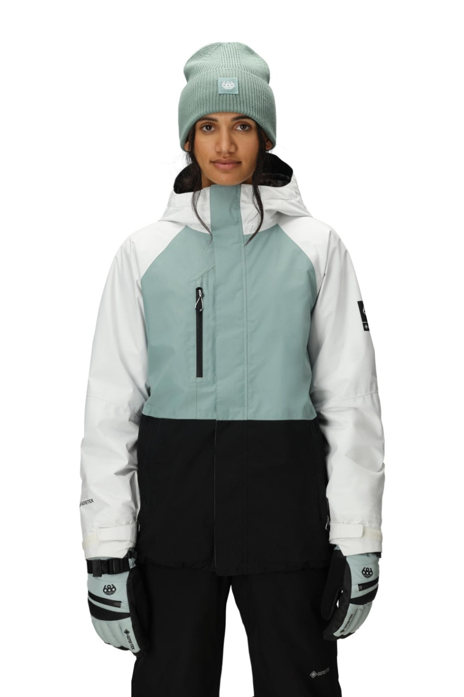 スノーボード ウェア シックスエイトシックス 686 WOMENS GORE-TEX WILLOW INSULATED JACKET DUSTY MARINE COLORBLOCK 送料無料 日本正規品 予約商品 店頭受け取り可能