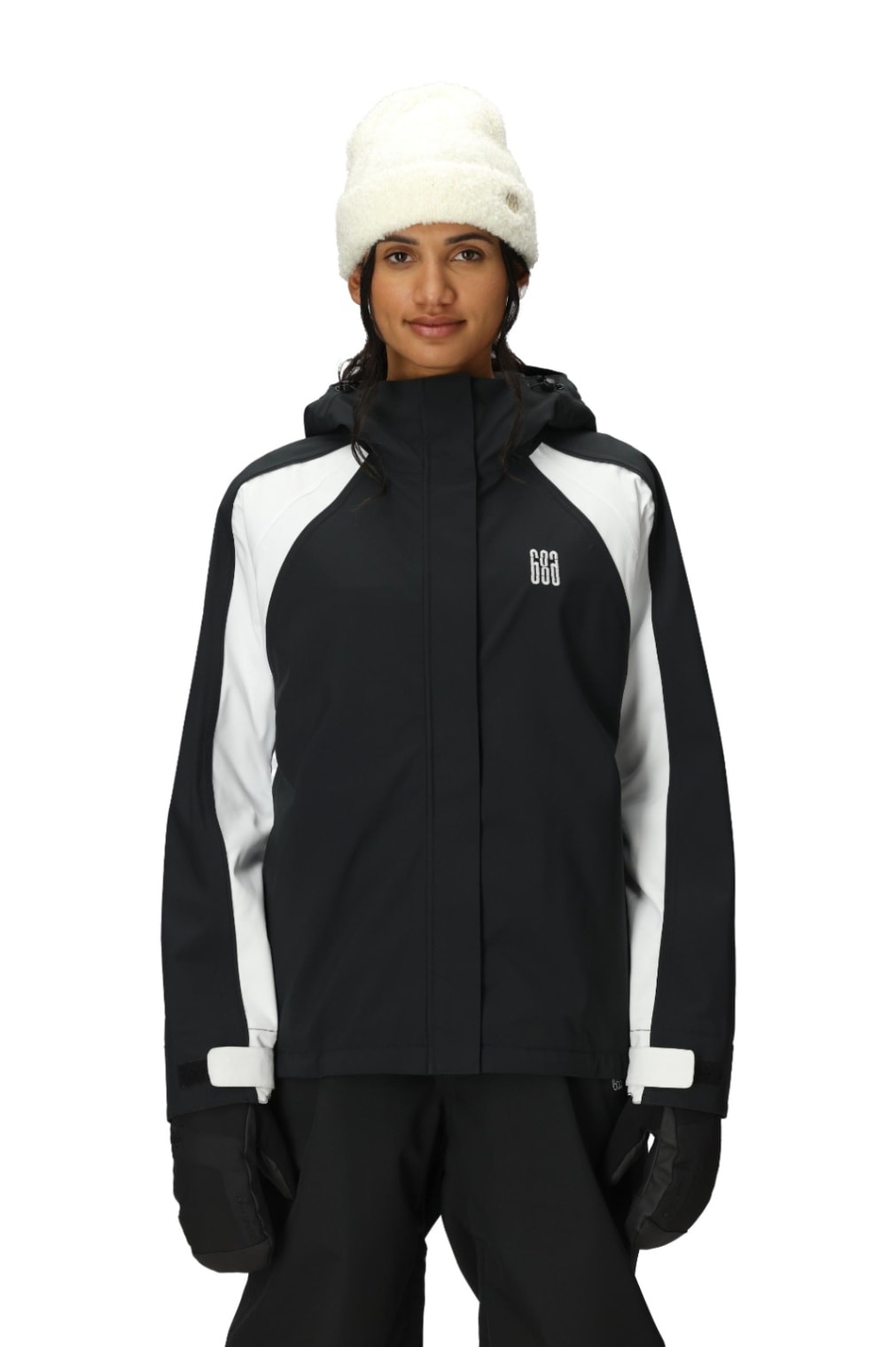 686 ロクハチロク WOMENS HOLOGRAM SHELL JACKET BLACK COLORBLOCK 25-26 スノーボード ウェア