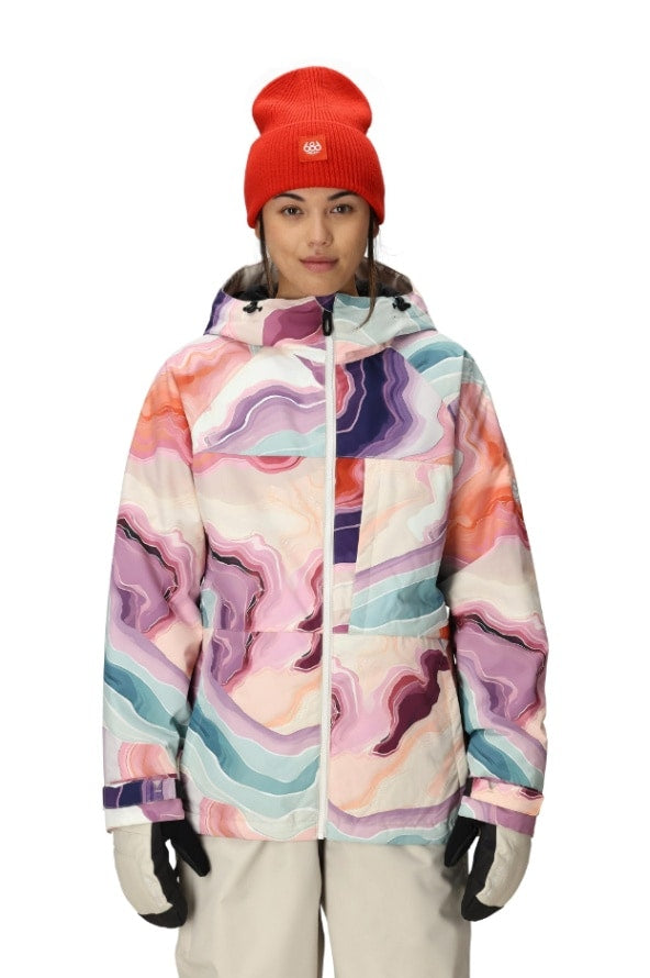 686 ロクハチロク WOMENS ATHENA INSULATED JACKET SEDIMENTARY PRINT 25-26 スノーボード ウェア