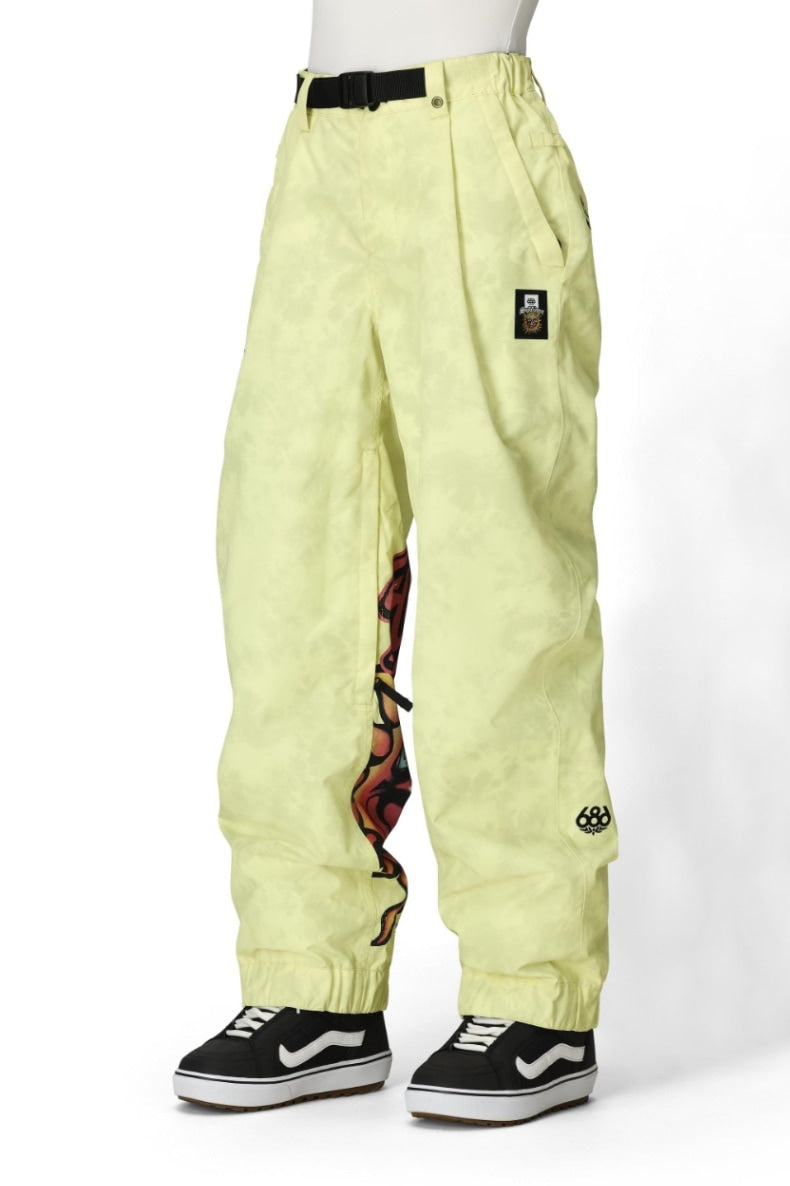 686 ロクハチロク WOMENS 686 SUBLIME SHELL PANT SUBLIME YELLOW TIE DYE 25-26 スノーボード ウェア