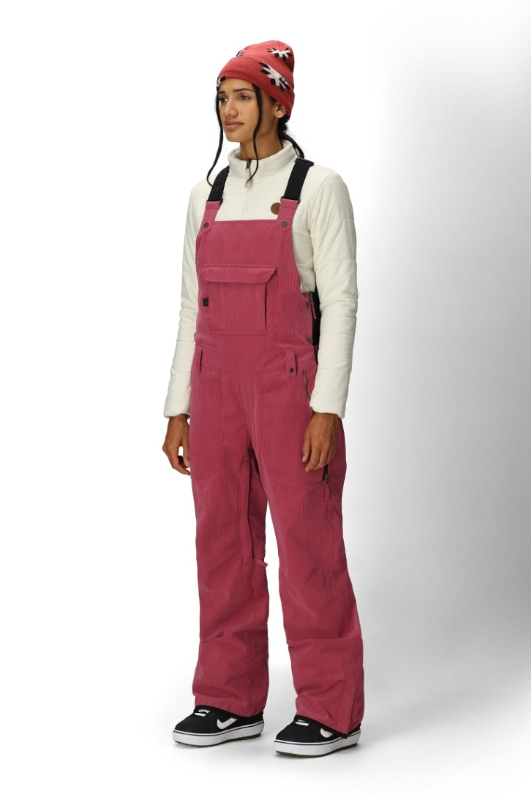 686 ロクハチロク WOMENS BLACK MAGIC INSULATED BIB ROSEWOOD CORDUROY 25-26 スノーボード ウェア