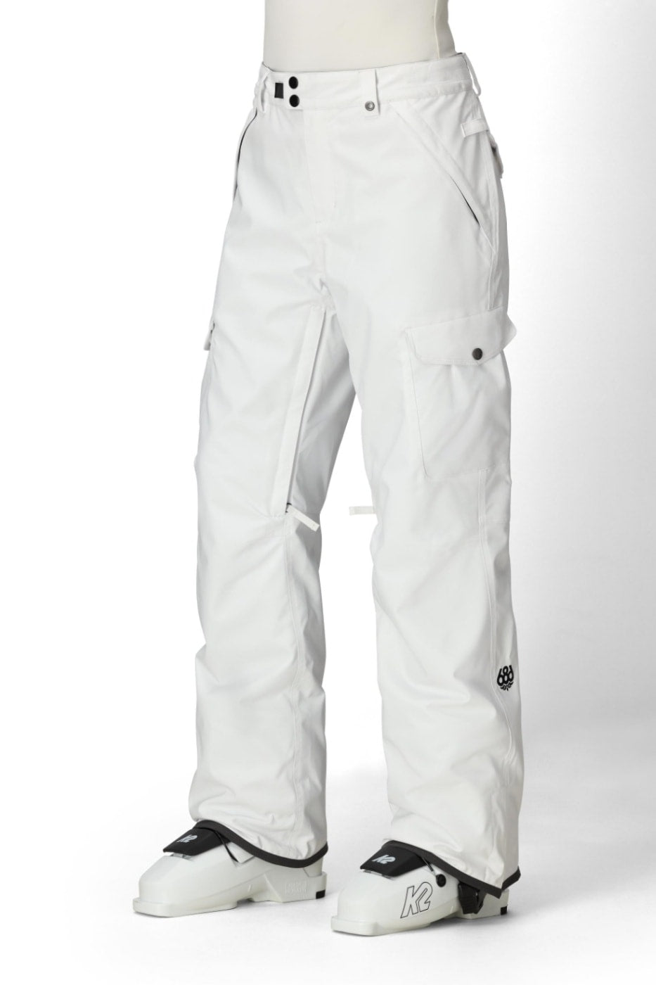 686 ロクハチロク WOMENS AURA INSULATED CARGO PANT WHITE 25-26 スノーボード ウェア