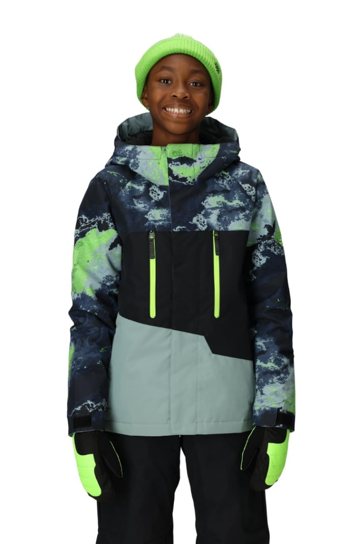 686 ロクハチロク Boys' Geo Insulated Jacket BLUE HEMISPHERE COLORBLOCK 25-26 スノーボード ウェア