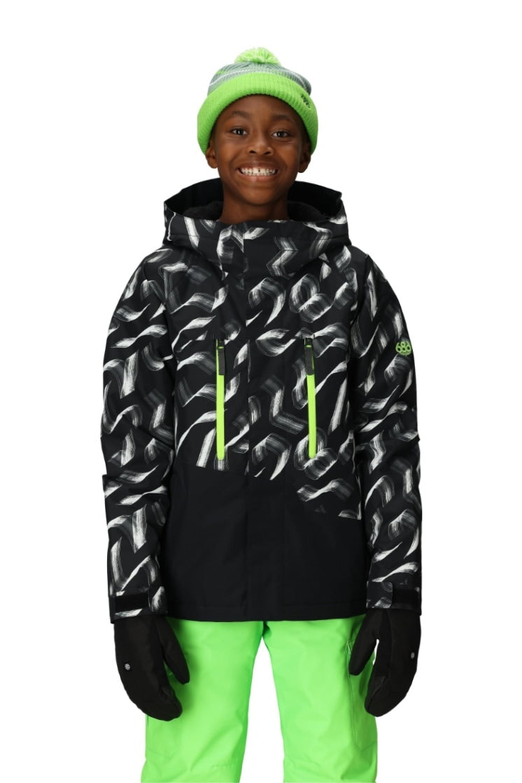 686 ロクハチロク Boys' Geo Insulated Jacket BRUSH STOKE COLORBLOCK 25-26 スノーボード ウェア