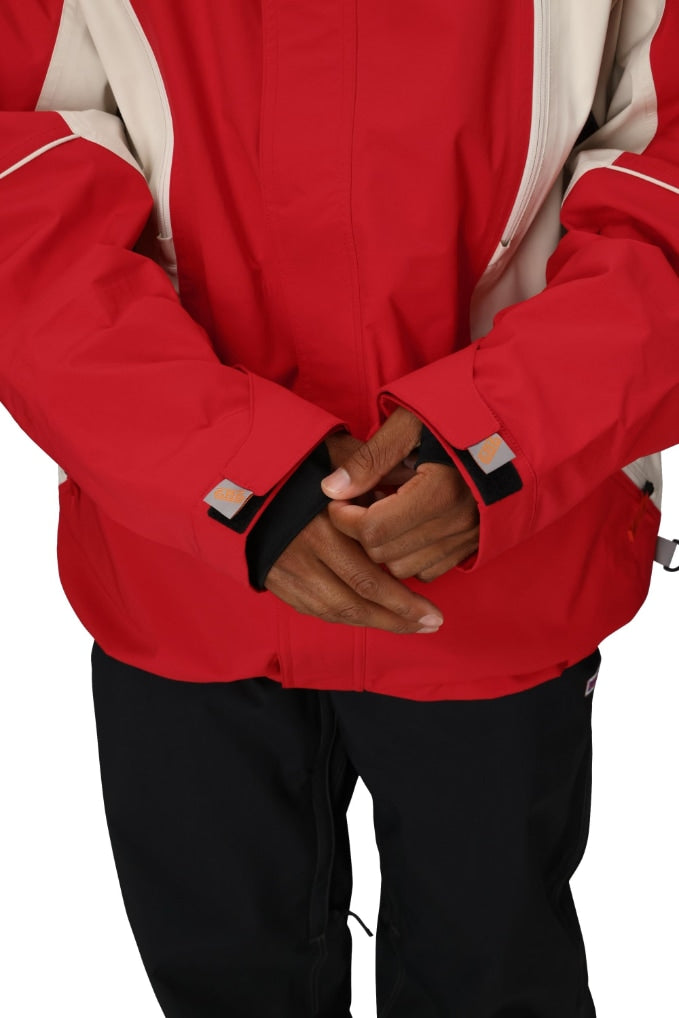 686 ロクハチロク MENS 2002 X3 SHELL JACKET TRUE RED COLORBLOCK 25-26 スノーボード ウェア