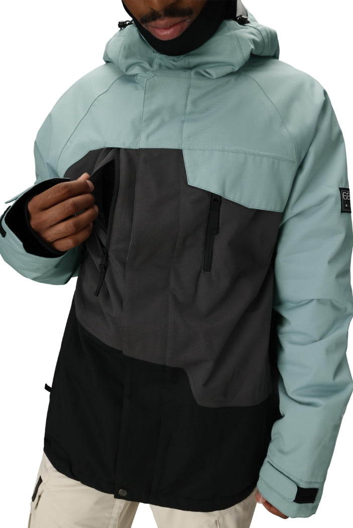 686 ロクハチロク MENS GEO INSULATED JACKET DUSTY MARINE COLORBLOCK 25-26 スノーボード ウェア