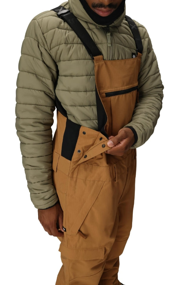 686 ロクハチロク MENS HOT LAP INSULATED BIB CARAMEL RIPSTOP 25-26 スノーボード ウェア