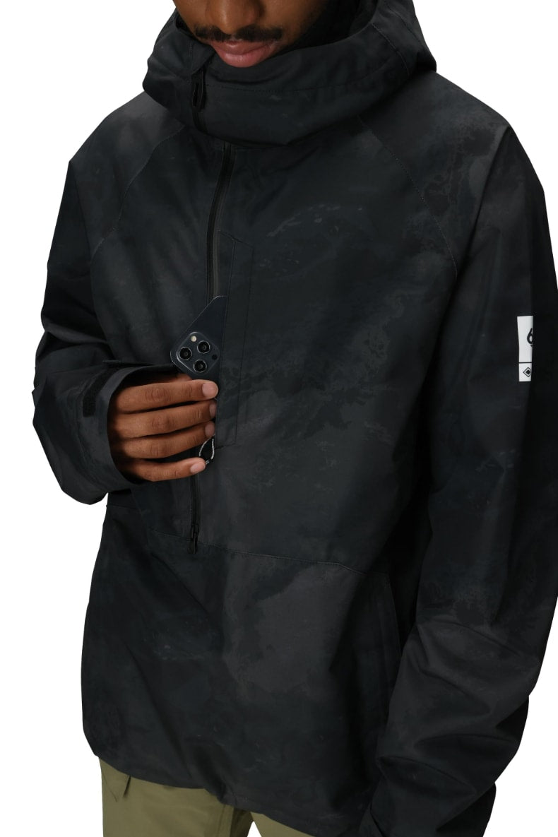 686 ロクハチロク MENS GORE-TEX FRAGMENT SHELL ANORAK BLACK HEMISPHERE 25-26 スノーボード ウェア