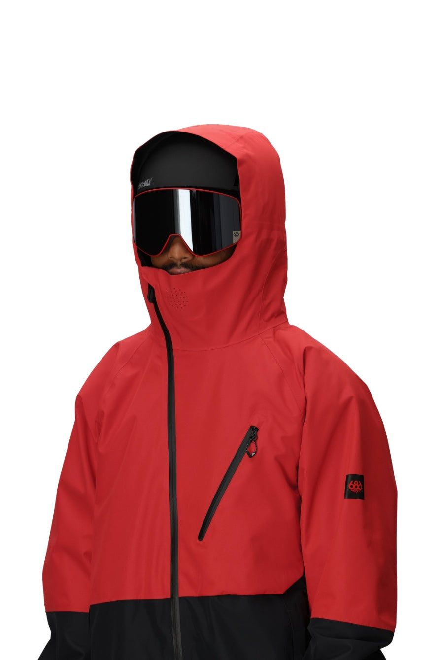 686 ロクハチロク MENS HYDRA THERMAGRAPH JACKET TRUE RED COLORBLOCK 25-26 スノーボード ウェア