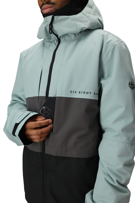 686 ロクハチロク MENS SMARTY 3-IN-1 FORM JACKET DUSTY MARINE COLORBLOCK 25-26 スノーボード ウェア