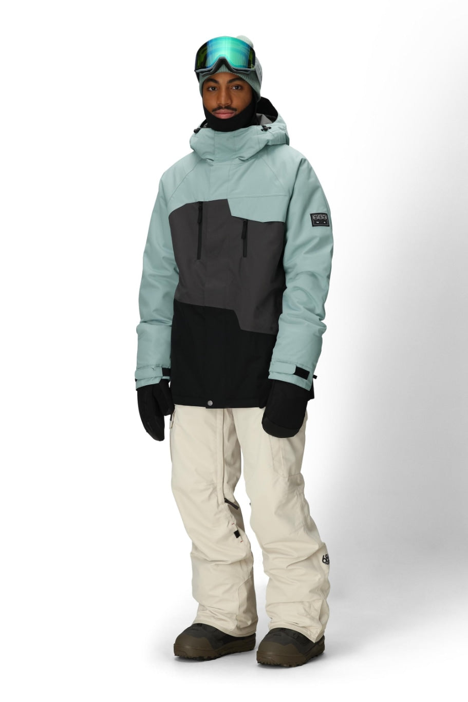 686 ロクハチロク MENS GEO INSULATED JACKET DUSTY MARINE COLORBLOCK 25-26 スノーボード ウェア