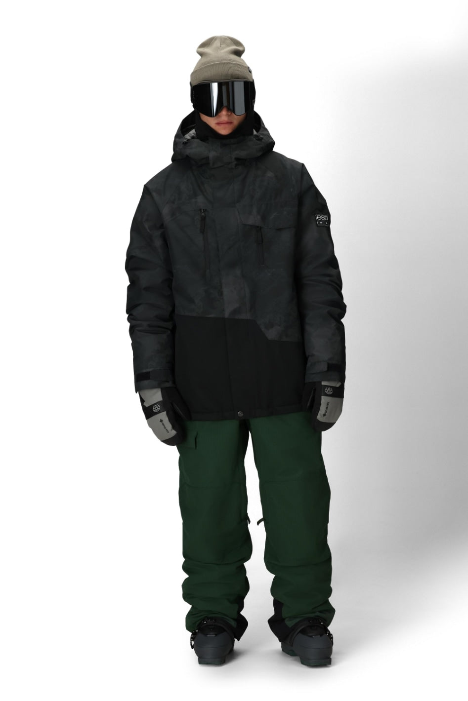 686 ロクハチロク MENS GEO INSULATED JACKET BLACK HEMISPHERE 25-26 スノーボード ウェア