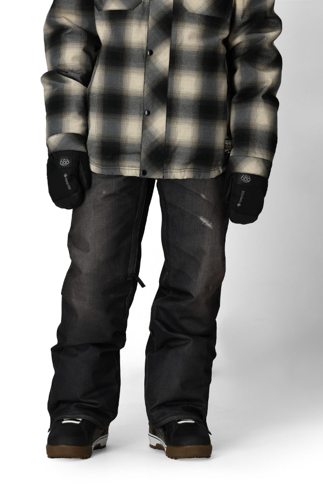 686 ロクハチロク MEN'S DECONSTRUCTED DENIM INSULATED PANT BLACK DENIM 25-26 スノーボード ウェア