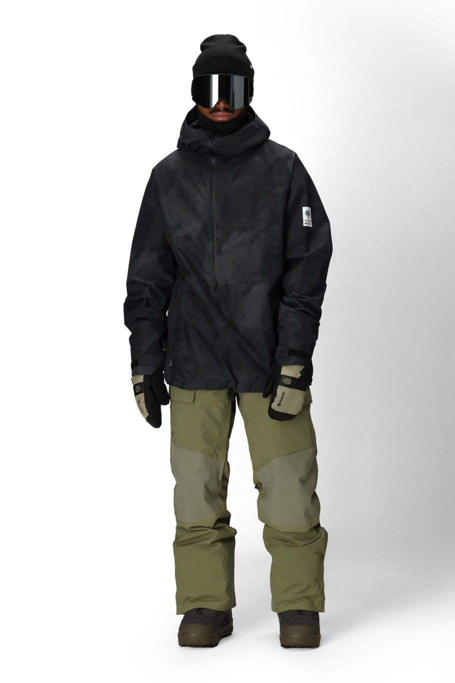 686 ロクハチロク MENS GORE-TEX FRAGMENT SHELL ANORAK BLACK HEMISPHERE 25-26 スノーボード ウェア